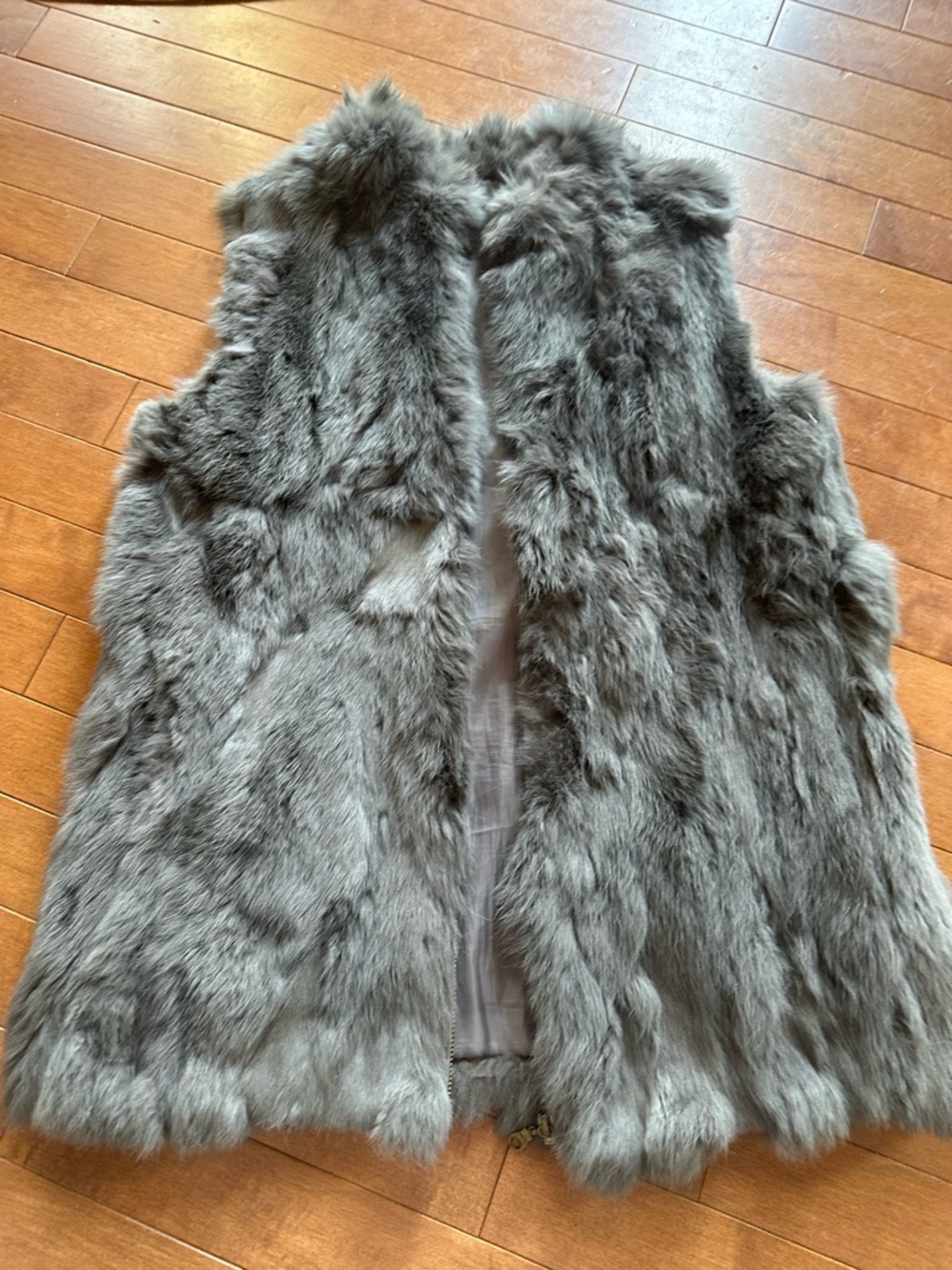Gray Rabbit Fur Vest - Plush Soft Texture women’s M